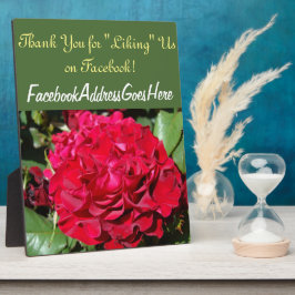 Danke, dass Sie uns auf Facebook Counter Sign gefa Fotoplatte