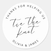 Danke, dass Sie uns bei der Krawatte der Knoten St Runder Aufkleber (Vorderseite)