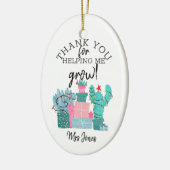 Danke, dass Sie uns geholfen haben, Kakteen-Lehrer Keramik Ornament (Links)