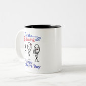 Danke, dass Sie uns nicht bis zu 3 Kinder geschluc Zweifarbige Tasse (Vorderseite Links)