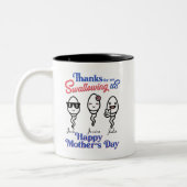 Danke, dass Sie uns nicht bis zu 3 Kinder geschluc Zweifarbige Tasse (Links)