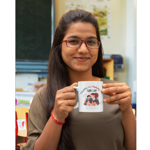 Danke, dass Sie uns zum Wachsen des Lehrers gemach Kaffeetasse