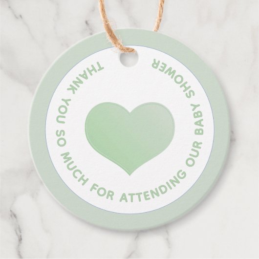 DANKE, DASS SIE UNSERE BABYSHOWER MIT HERZ BEANTRA GESCHENKANHÄNGER (Vorderseite)