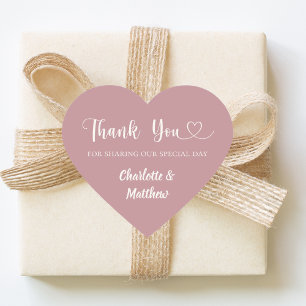 Danke, dass Sie unseren Tag dusty rose Hochzeit ge Herz-Aufkleber