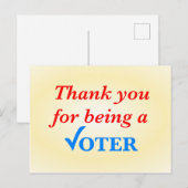 Danke, dass Sie Wähler sind Postkarte (Vorne/Hinten)