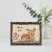 Danke, Deer Cartoon Postcard Postkarte (Stehend Vorderseite)