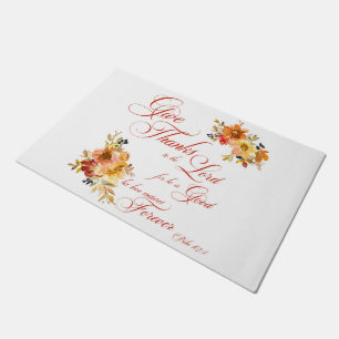 Danke dem Herrn Herbst-Aquarell-Blumen Fußmatte
