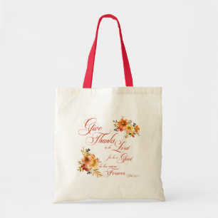 Danke dem Herrn Herbst-Aquarell-Blumen Tragetasche