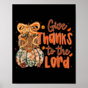Danke dem Herrn Herbst christliches Kreuz Coque Poster