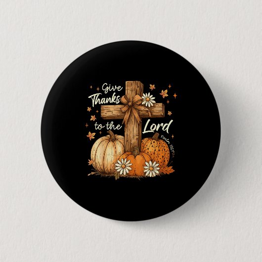 Danke dem Herrn Herbst-Kürbis-Erntedankfest  Button (Vorderseite)