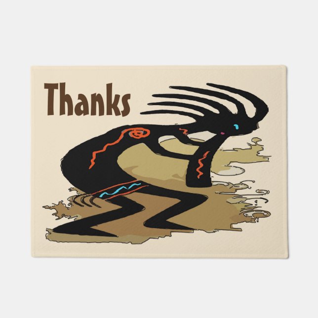 Danke, den Text editieren, Cocopelli Fußmatte (Vorderseite)