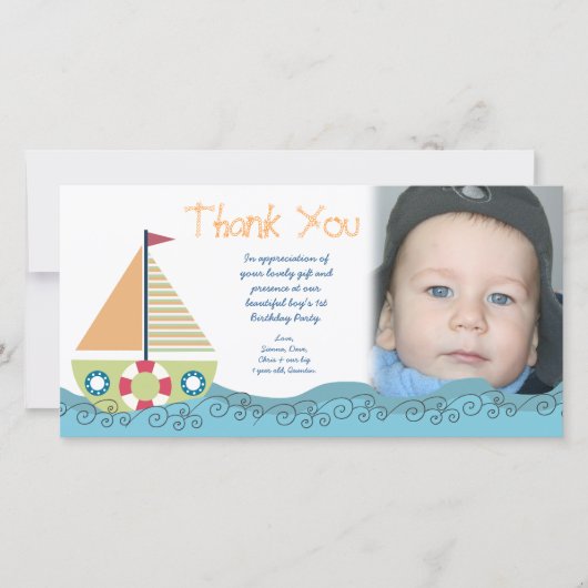 Danke der Geburtstags-Party-Fotokarte des (Vorderseite)