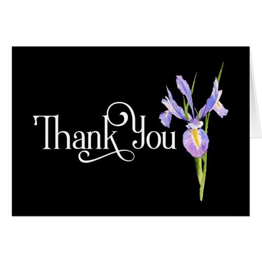 Danke Design mit schöner violetter Iris (Vorderseite (Horizontal))