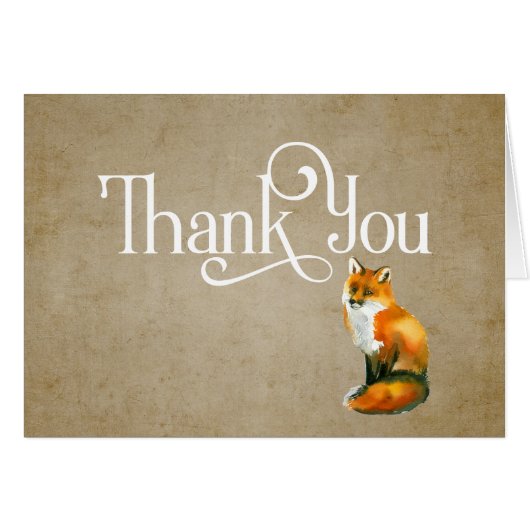 Danke Design mit Watercolor Fox (Vorderseite (Horizontal))