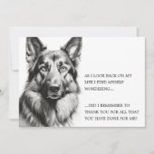 Danke Deutscher Schäferhund Schwarz Weiß (Vorderseite)