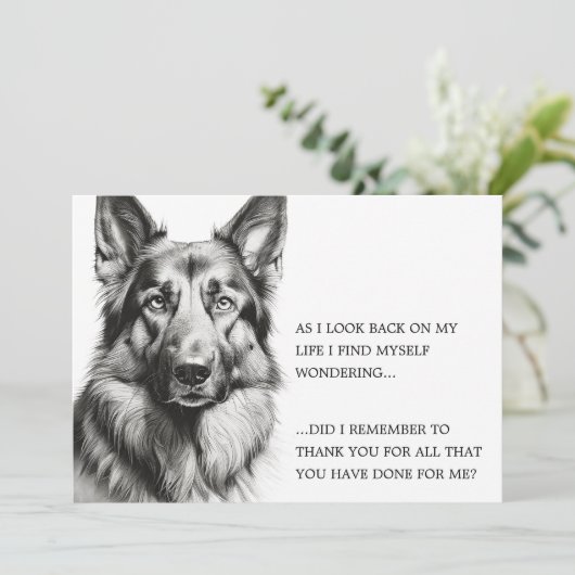 Danke Deutscher Schäferhund Schwarz Weiß (Stehend Vorderseite)