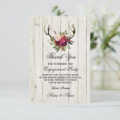 Danke, die Blumen Verlobungs-Hochzeits-Geweihe zu Dankeskarte (Stehend Vorderseite)