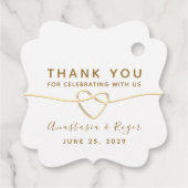 Danke, die elegante White Gold Wedding Geschenkanhänger (Rückseite)