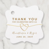 Danke, die elegante White Gold Wedding Geschenkanhänger (Vorderseite)