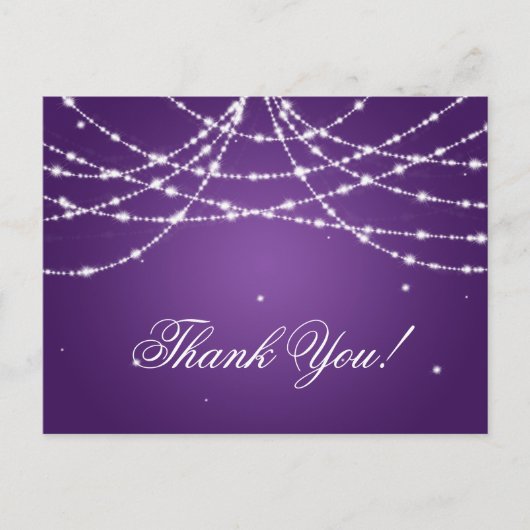 Danke, die funkelnde lila Schnur zu merken Postkarte (Vorderseite)