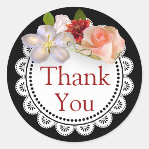 Danke die schwarzen Aufkleber und korallenroter