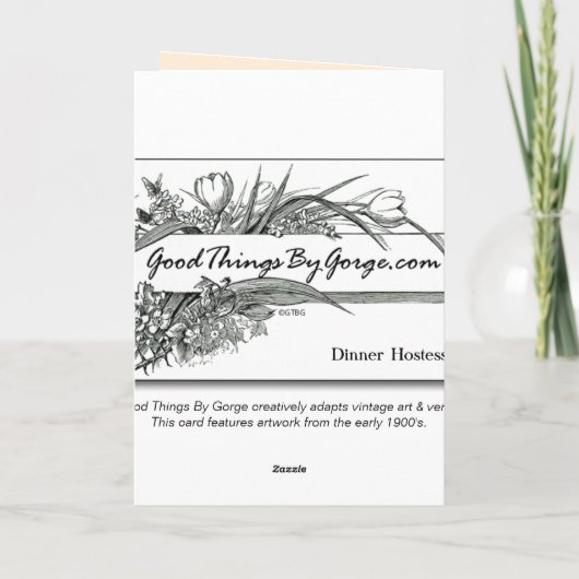 Danke: Dinner Hostess Dankeskarte (Rückseite)