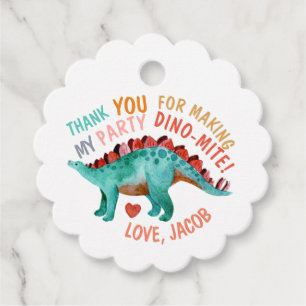 Danke Dino-Mite Watercolor Dinosaur Geschenkanhänger