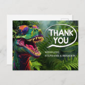 Danke Dinosaur Cool Jurassic Postkarte (Vorne/Hinten)