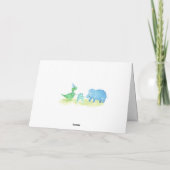 Danke Dinosaur Niedlich Watercolor Baby Dusche Karte (Rückseite)