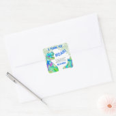 Danke Dinosaurier Colorful Quadratischer Aufkleber (Umschlag)