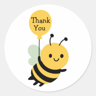 Danke dir, Bee Whimsical Runder Aufkleber