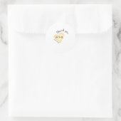 DANKE DIR ORANGE HERZ NAME DATUM HOCHZEIT RUNDER AUFKLEBER (Tasche)