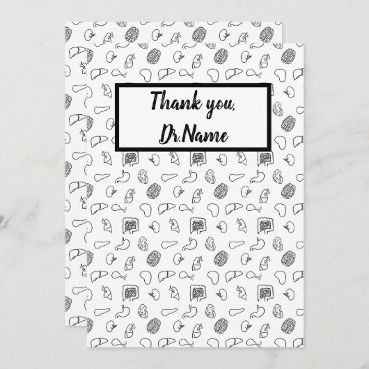 Danke, Doktor Dankeskarte (Vorne/Hinten)