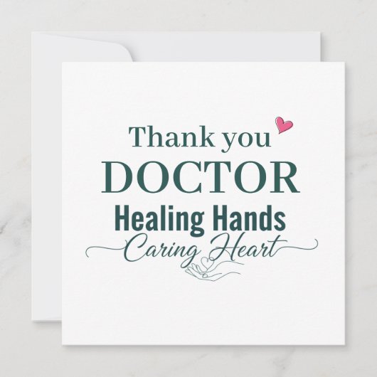 Danke Doktor Heilende Hände Sorgendes Herz (Vorderseite)