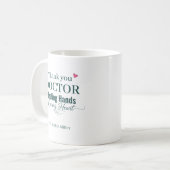 Danke Doktor Heilende Hände Sorgendes Herz Custom Kaffeetasse (Vorderseite Links)