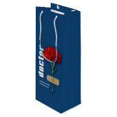 Danke, Doktor. Individuelle Name Geschenktüte Für Weinflaschen (Vorderseite Schrägansicht)