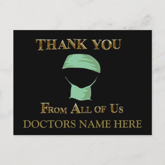 DANKE DOKTOR POSTKARTE (Vorderseite)