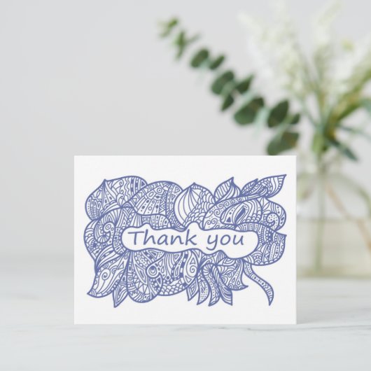 Danke Doodle Postkarte (Stehend Vorderseite)