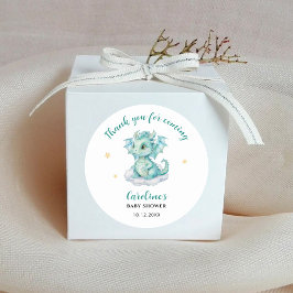 Danke Dragon Baby Dusche Runder Aufkleber