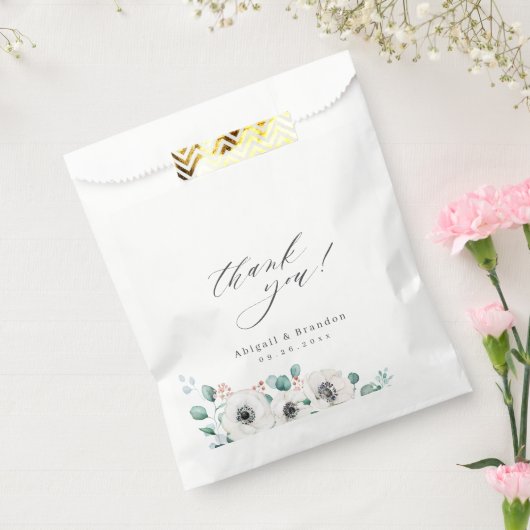 "Danke" Drehbuch rustikale Anemone Blumenhochzeit Geschenktütchen (Versiegelt)