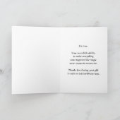 Danke, du bist die Hostess mit den Mostess Dankeskarte (Innenseite)