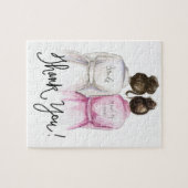 DANKE, dunkles Br-Brötchen-Braut-DK-Br-Brötchen Puzzle (Horizontal)