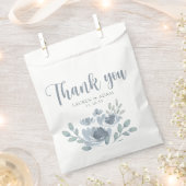 Danke Dusty Blue Floral Wedding Geschenktütchen (Ausgeschnitten)