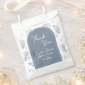 Danke Dusty Blue Muscheln Kritzeleien Geschenktütchen (Ausgeschnitten)