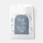 Danke Dusty Blue Muscheln Kritzeleien Geschenktütchen (Vorderseite)