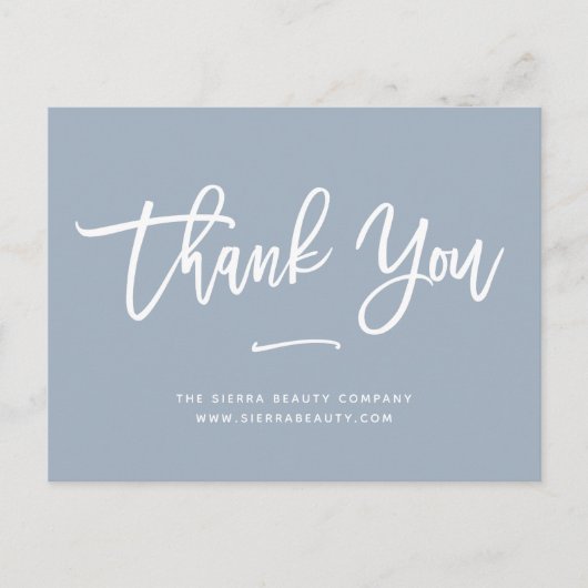 Danke | Dusty Blue Retail Small Business Postkarte (Vorderseite)