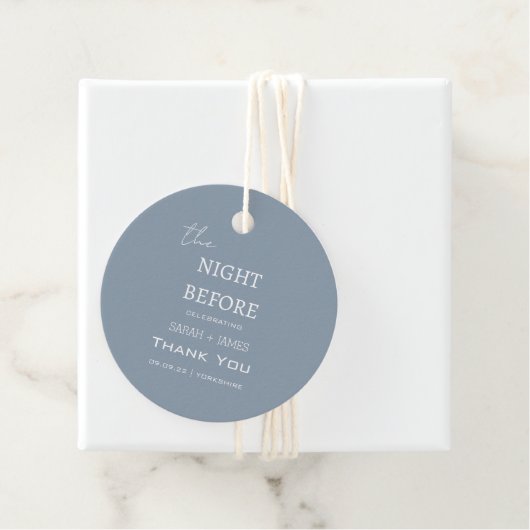 Danke Dusty Blue the Night Before Wedding Geschenkanhänger (Beispiel)