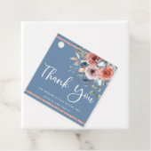 Danke, Dusty Blue und Blush Pink Floral Geschenkanhänger (Beispiel)