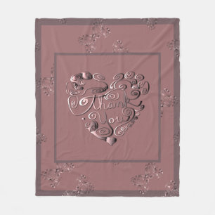 "Danke" Dusty Rose Fleece-Decke Fleecedecke