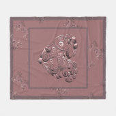 "Danke" Dusty Rose Fleece-Decke Fleecedecke (Vorderseite (Horizontal))